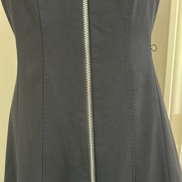 Lafayette 148 New York Carlina Dress Black Sleeveless Front Zip Sheath LBD Sz 6 - Picture 5 of 12